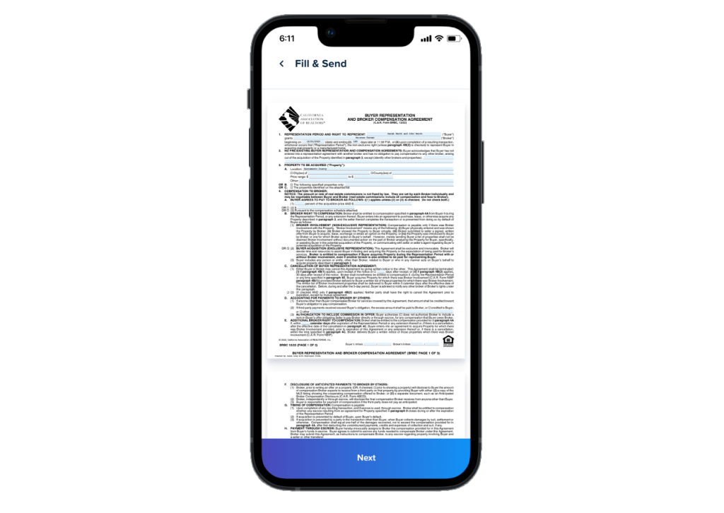 Buyer agreement mobile